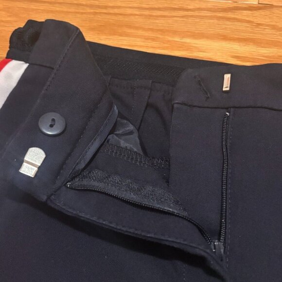 Zara Basic NAVY BLUE Trousers White/Red Stripe Womens Size Small - Picture 9 of 9